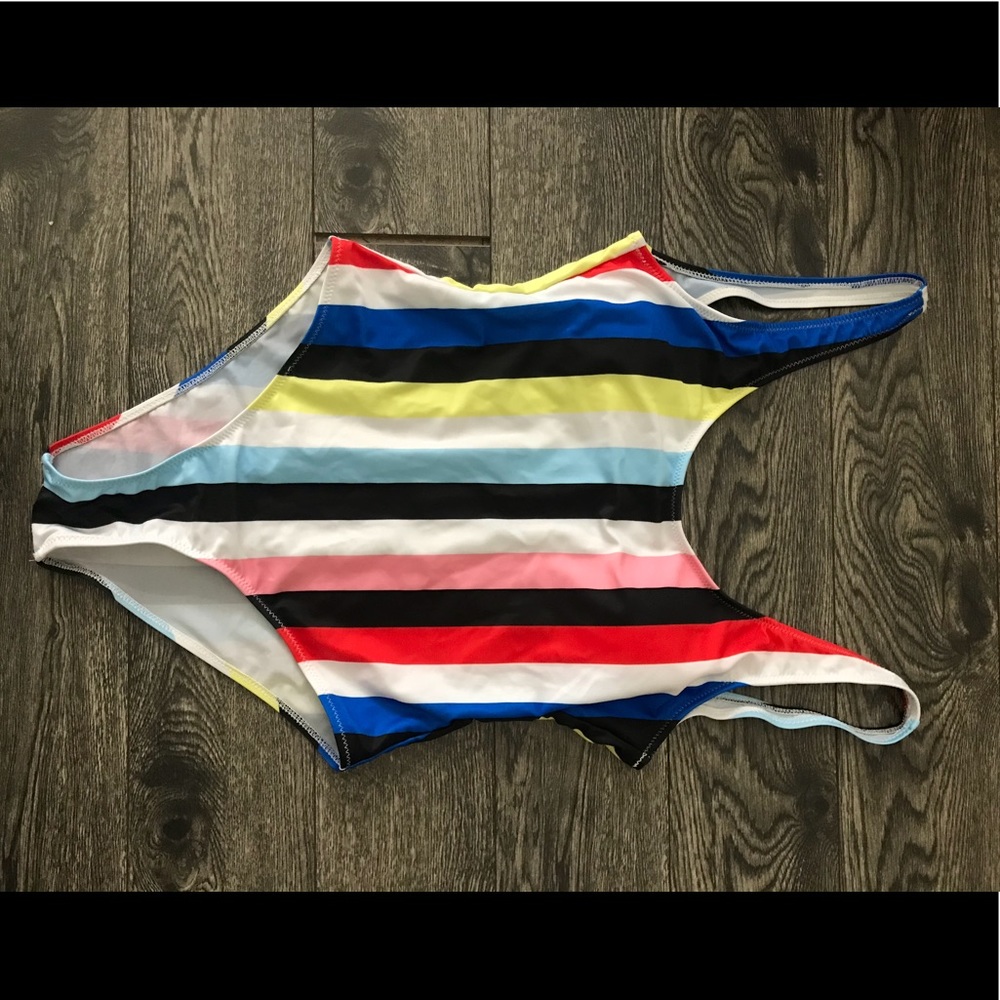Colorful Striped One Piece Swim Suit